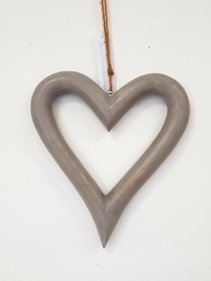 Grey open heart small