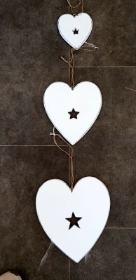 Set of 3 hearts with star