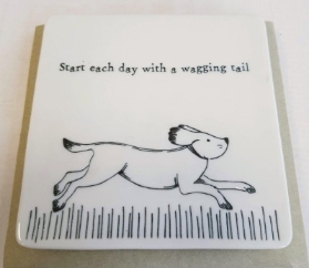 Wagging tail dog coaster